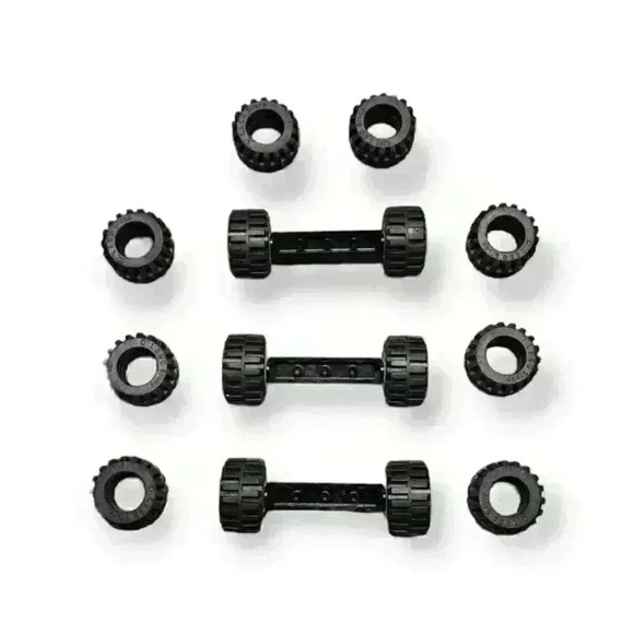 Lego Wheels Tires Axels 6014b 6015 6014bc04 87697 2926 21mm D. x 12mm Mixed Lot - Picture 2 of 3
